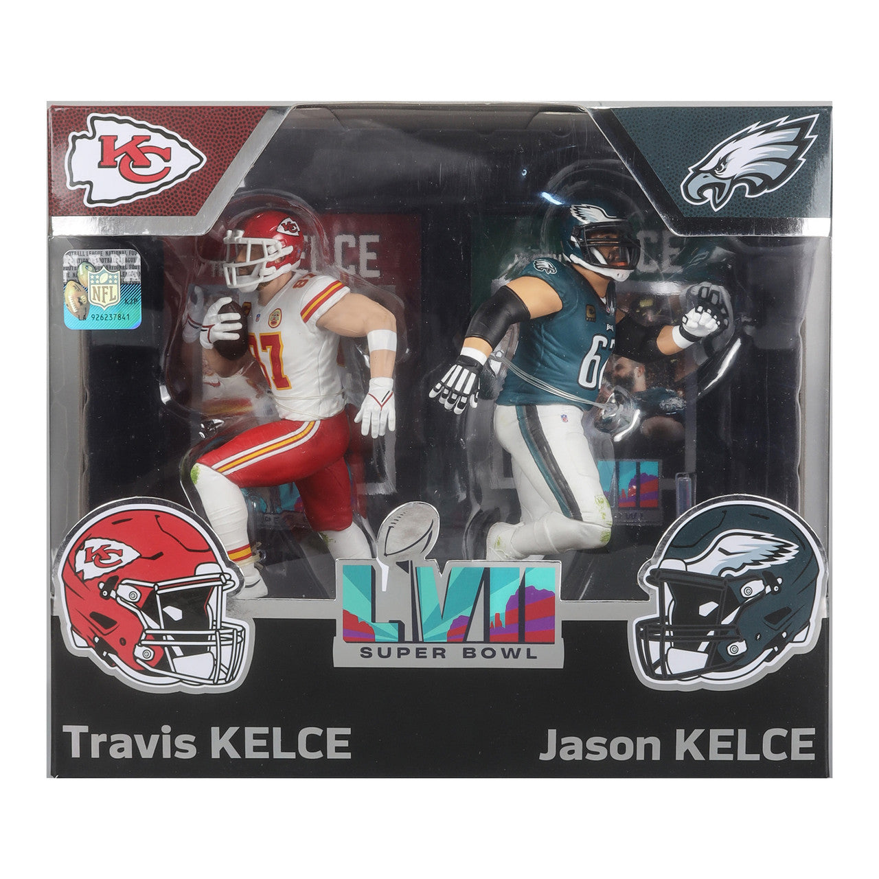 Jason Kelce and Travis Kelce Super Bowl LVII (Philadelphia Eagles/Kansas City Chiefs) NFL 2-Pack 7" Figures McFarlane's SportsPicks