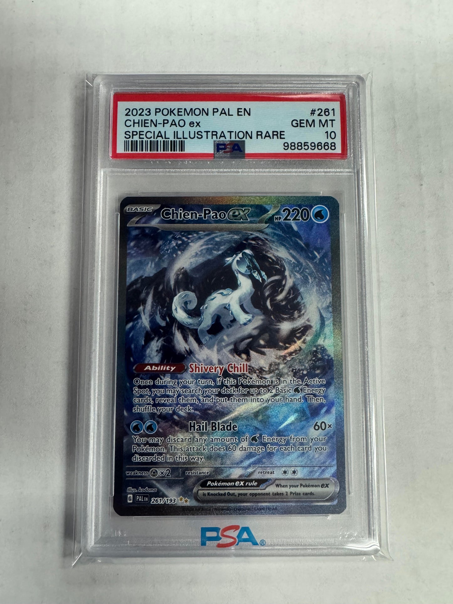 Pokemon - Paldea Evolved - Chien-Pao ex 261/193 - PSA 10