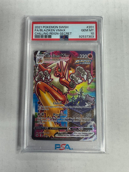 Pokemon - Chilling Reign - Blaziken VMAX 201/198 - PSA 10